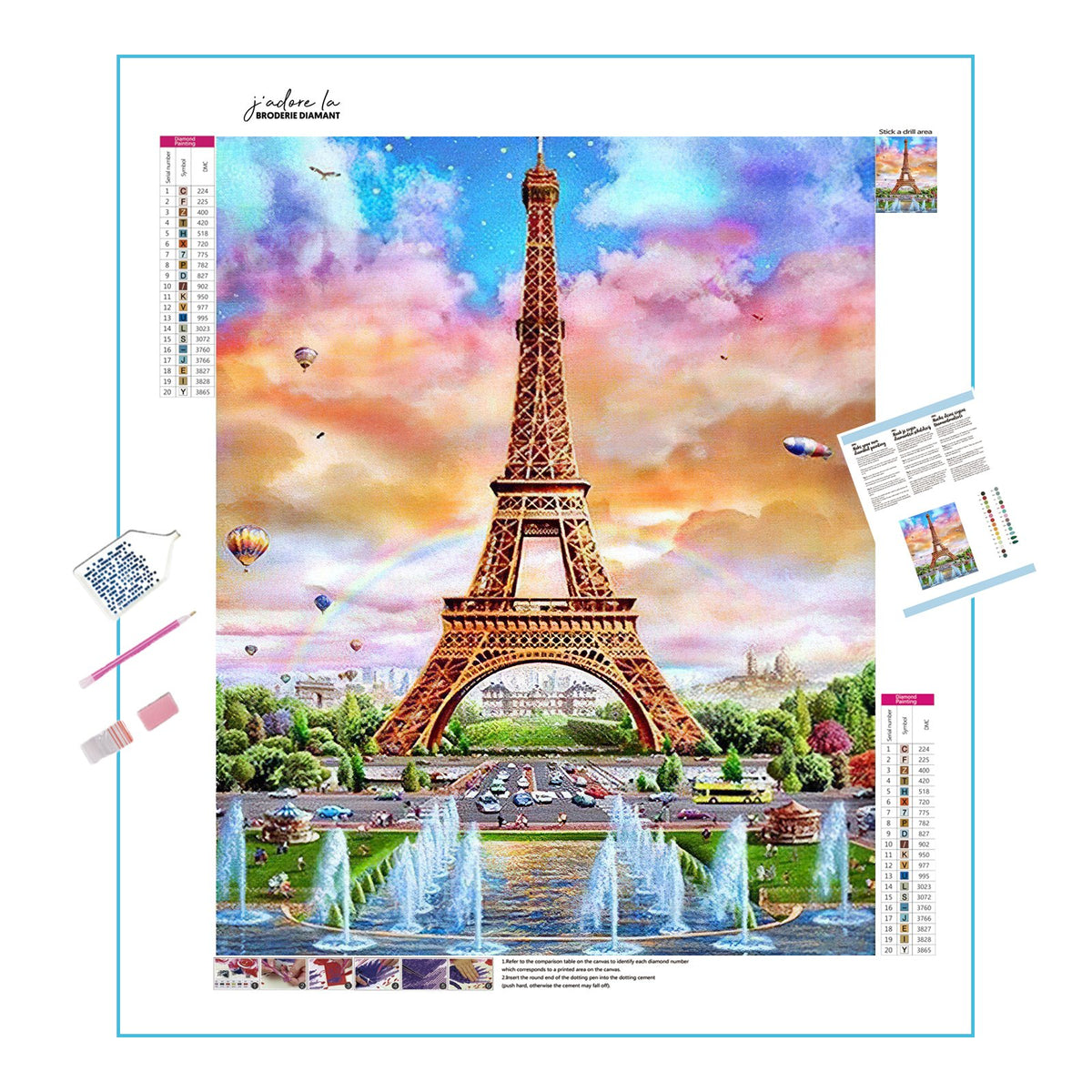 Eiffel Tower Diamond Painting Kit - Premium Quality