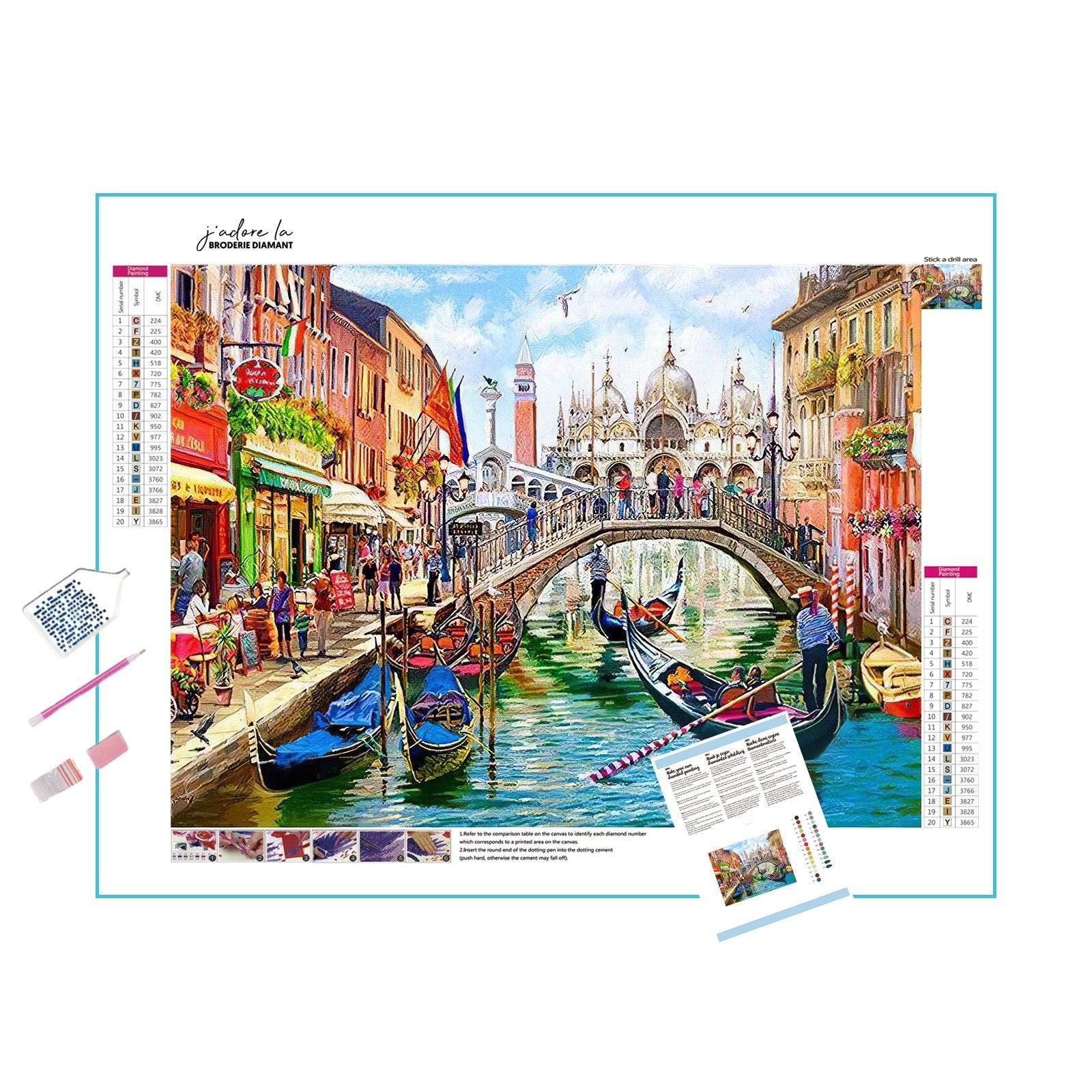 Experience the romance of Venice through a serene boat ride in iconic canals.Boat Ride In The Canals Of Venice-Diamondartlove