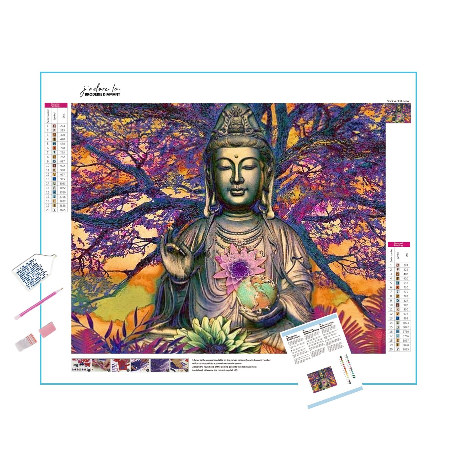 Buddha in contemplation under a tree, a scene of enlightenment and nature's embrace. Buddha Under Tree - Diamondartlove