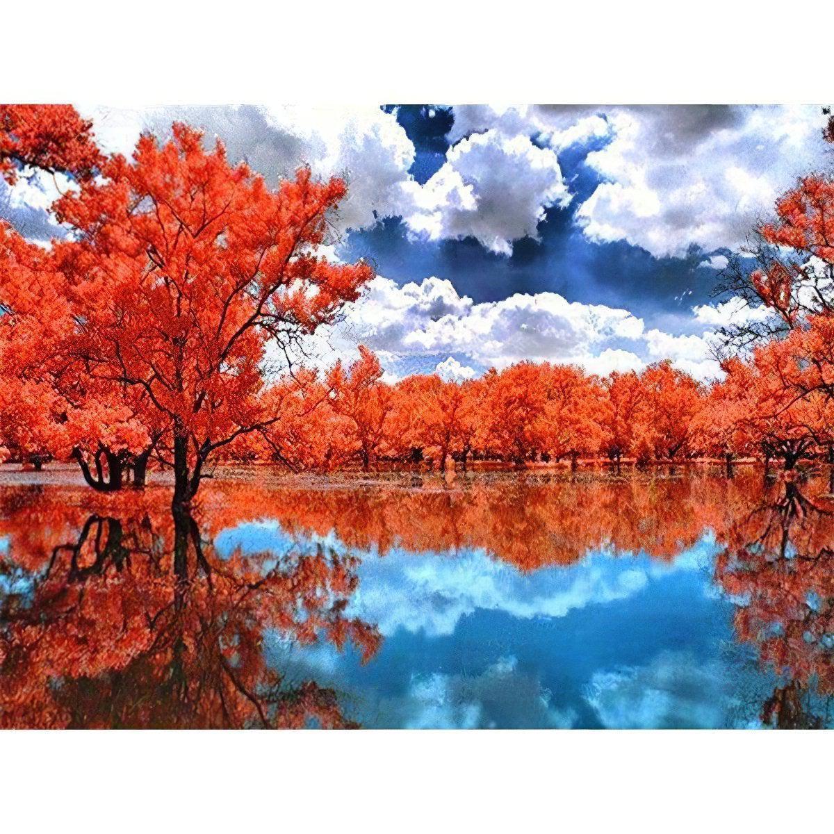 Red Trees And Canal