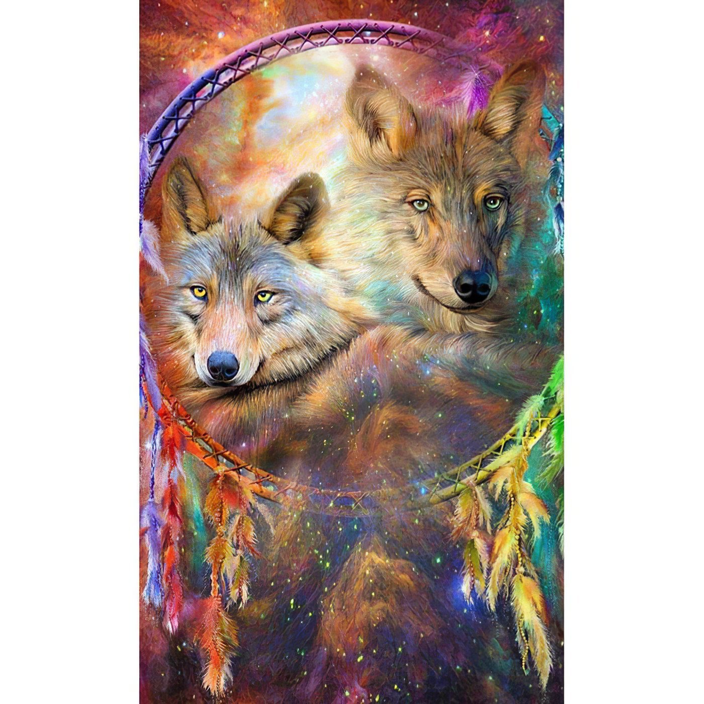 Embrace the spirit with Dreamcatcher Wolf artwork.Dreamcatcher Wolf - Diamondartlove