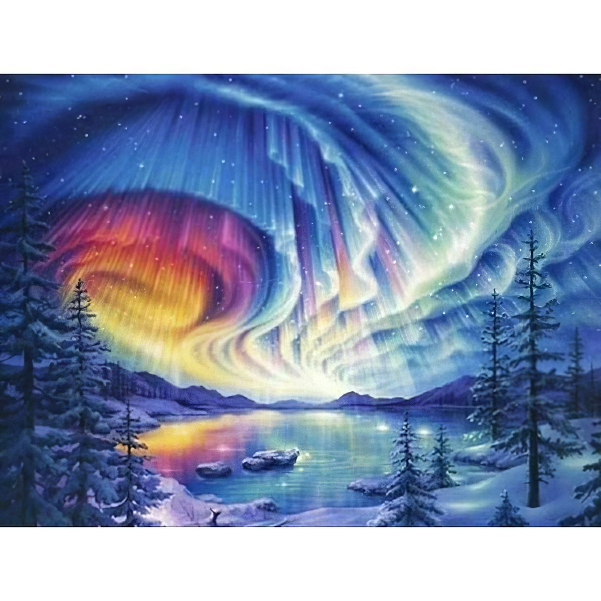 Aurora: Mystical colors weave through darkness Aurora - Diamondartlove