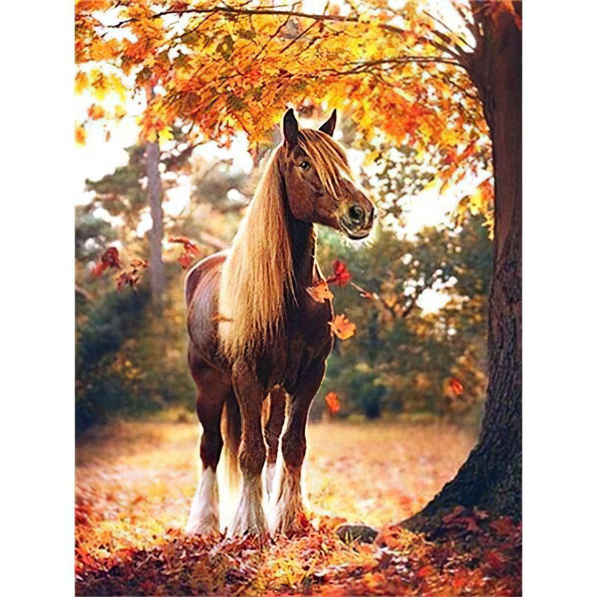 Beautiful Horse Under the Tree: Solitude and strength in nature's embrace Beautiful Horse Under The Tree - Diamondartlove