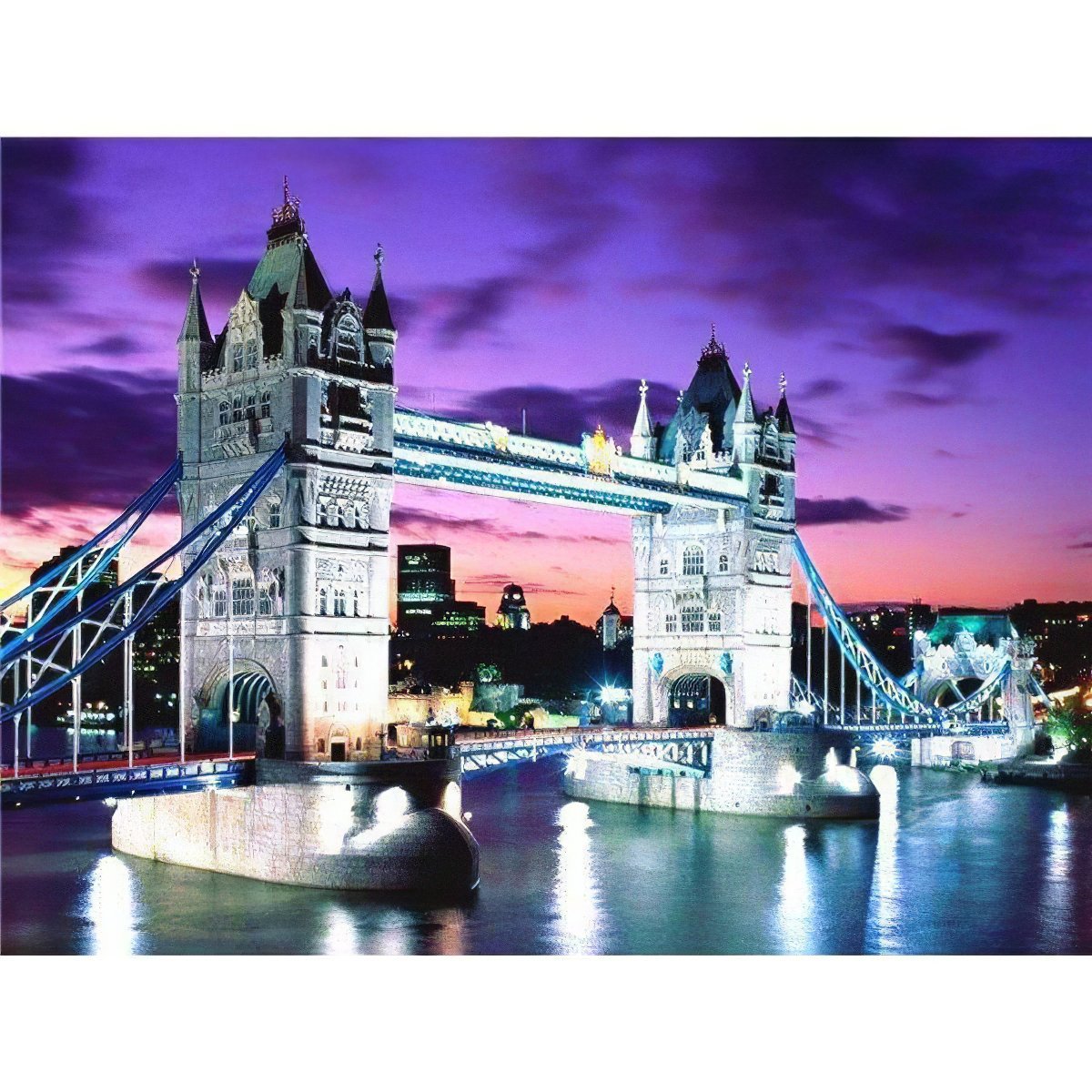 Marvel at the architectural grace set against the captivating Beautiful Nocturnal Sky And Bridge - Diamondartlove