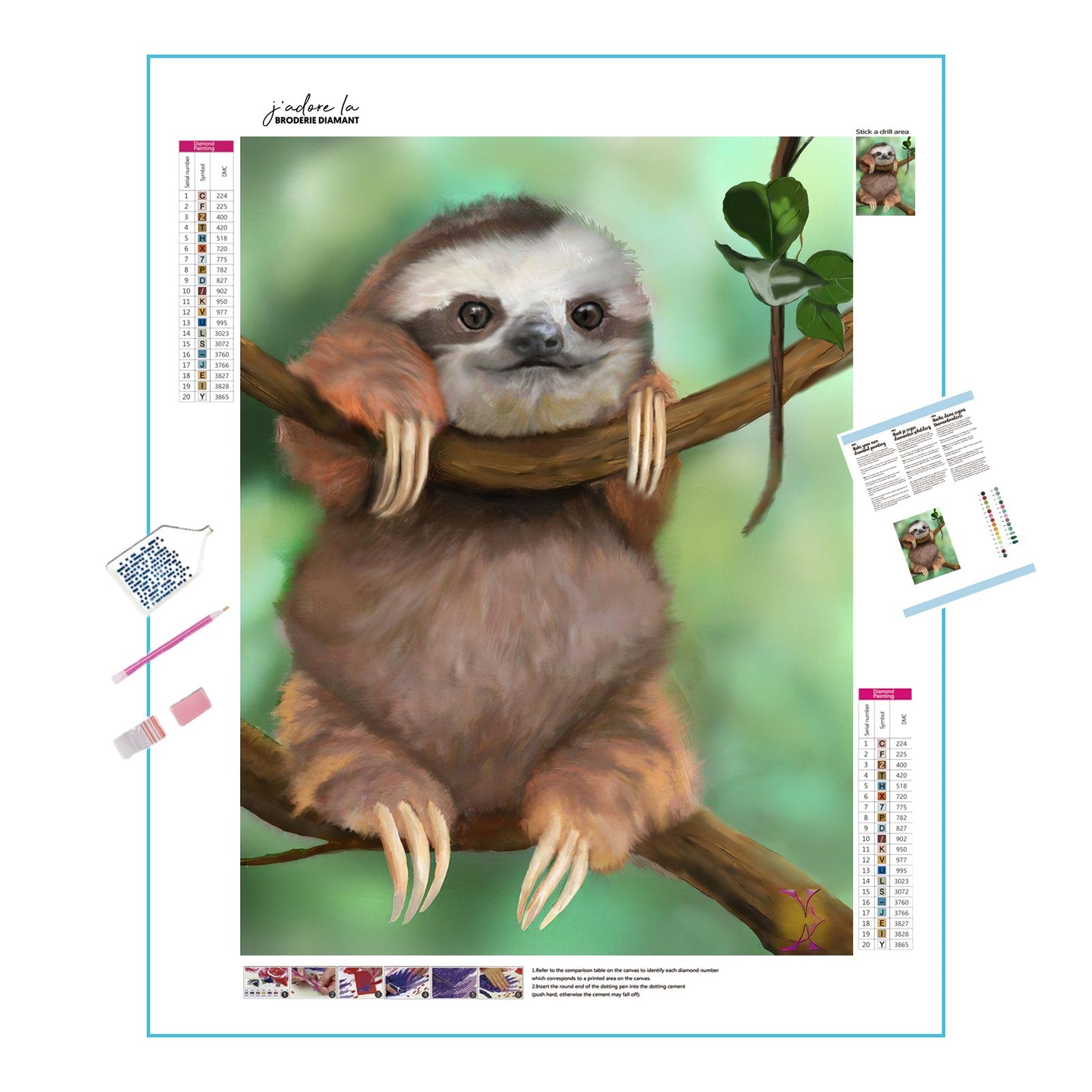 Embrace the chill vibes with Lazy Sloth artwork. Lazy Sloth - Diamondartlove