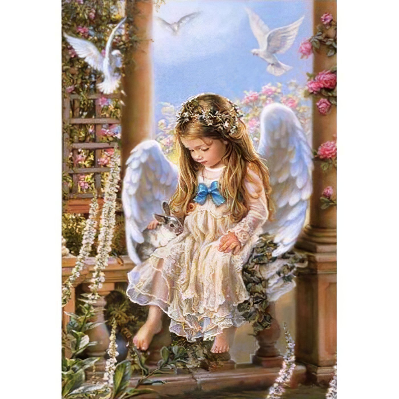 Explore serene nature with Girl Angel And Animals.Girl Angel And Animals - Diamondartlove