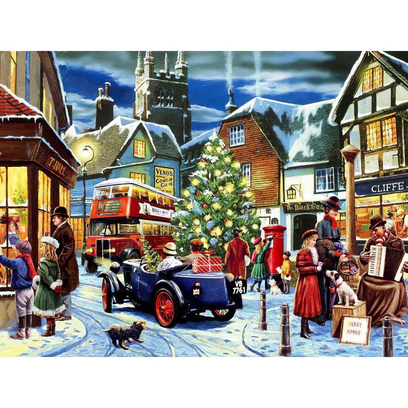 Celebrate the joy and magic of the holiday season with festive nighttime scene Beautiful Night Of Christmas - Diamondartlove