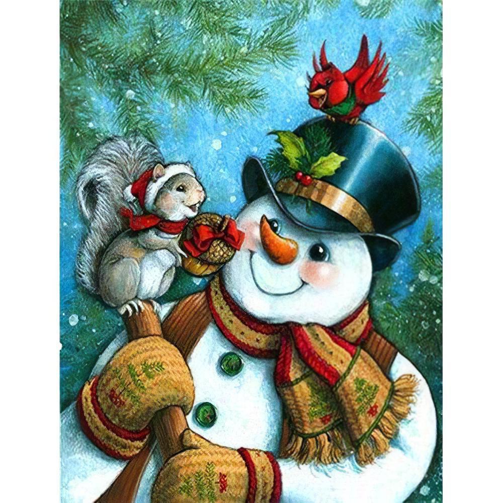 Snowman And Squirrel