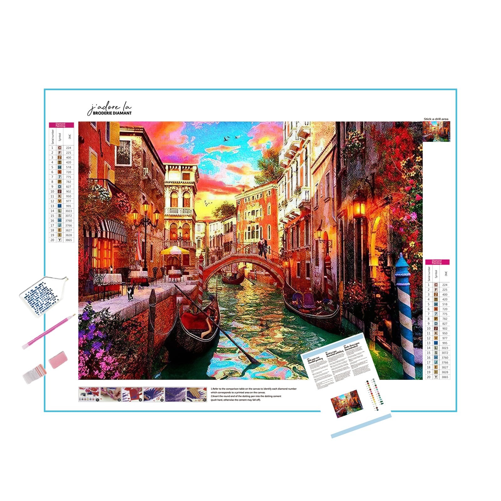 Glide through Venice's colorful canals, a palette of history and charm.Colorful Canal Of Venice - Diamondartlove