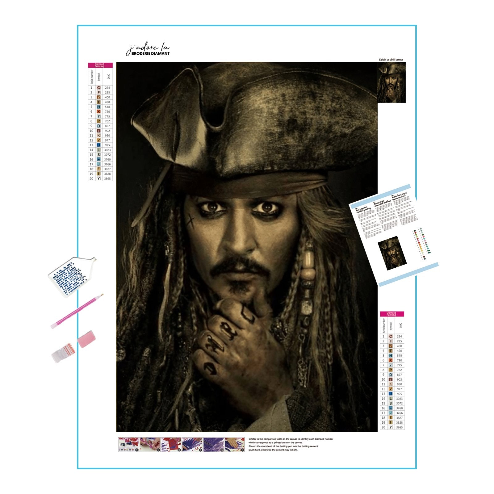 Embark on a swashbuckling adventure with the iconic Captain Jack Sparrow.Captain Jack Sparrow - Diamondartlove