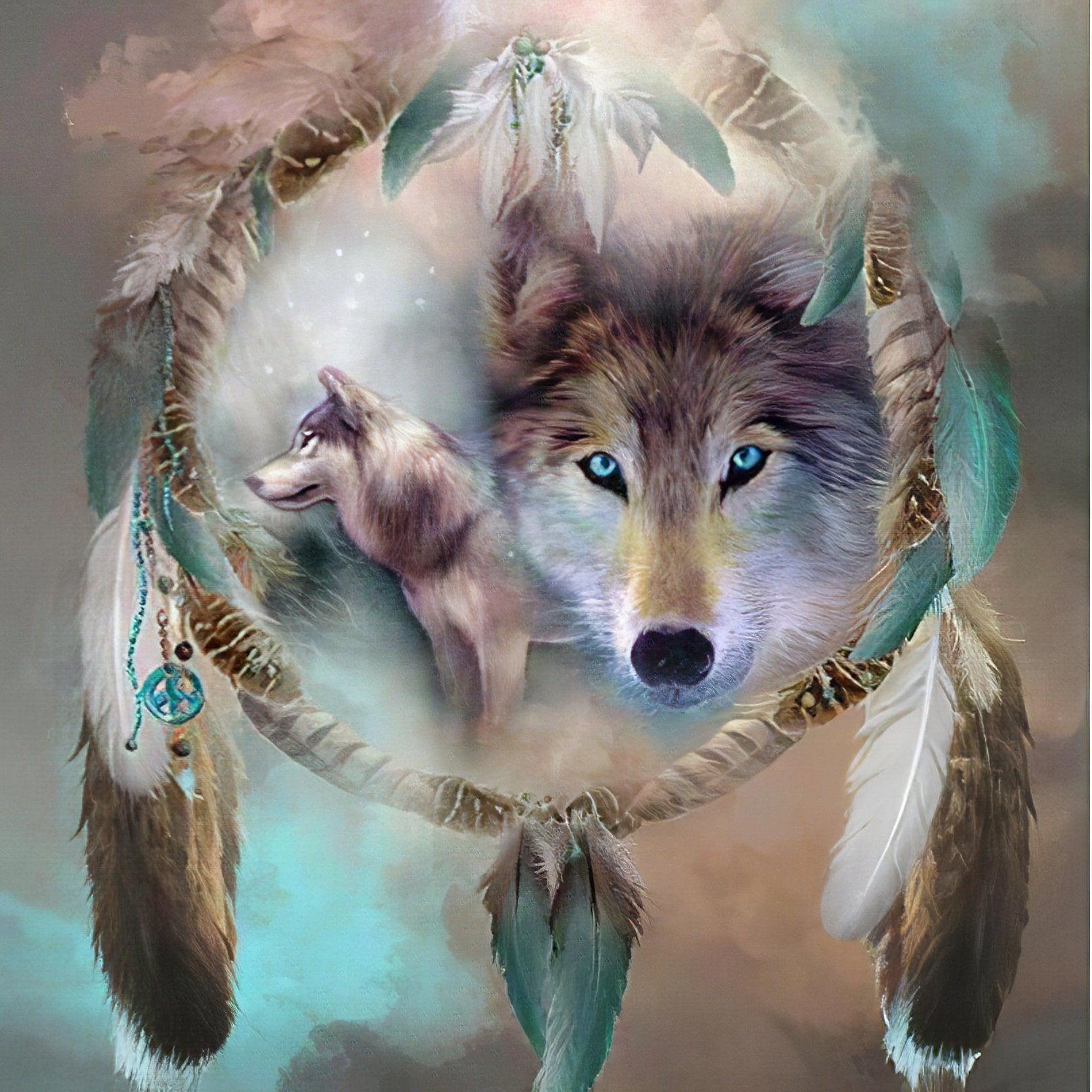 Wolf And Indian Crown