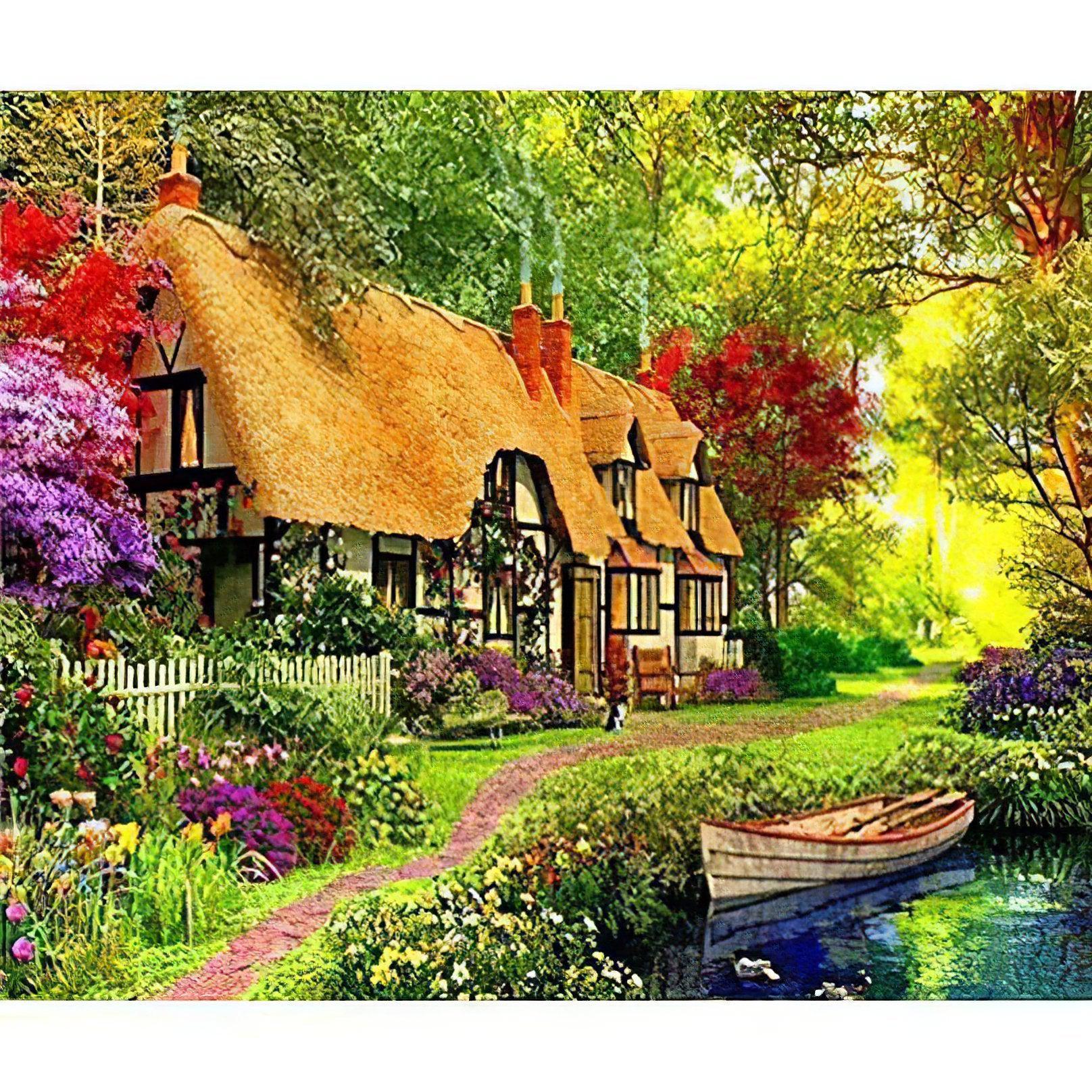 Escape to tranquility with the Magnificent Rural House scene.Magnificent Rural House - Diamondartlove