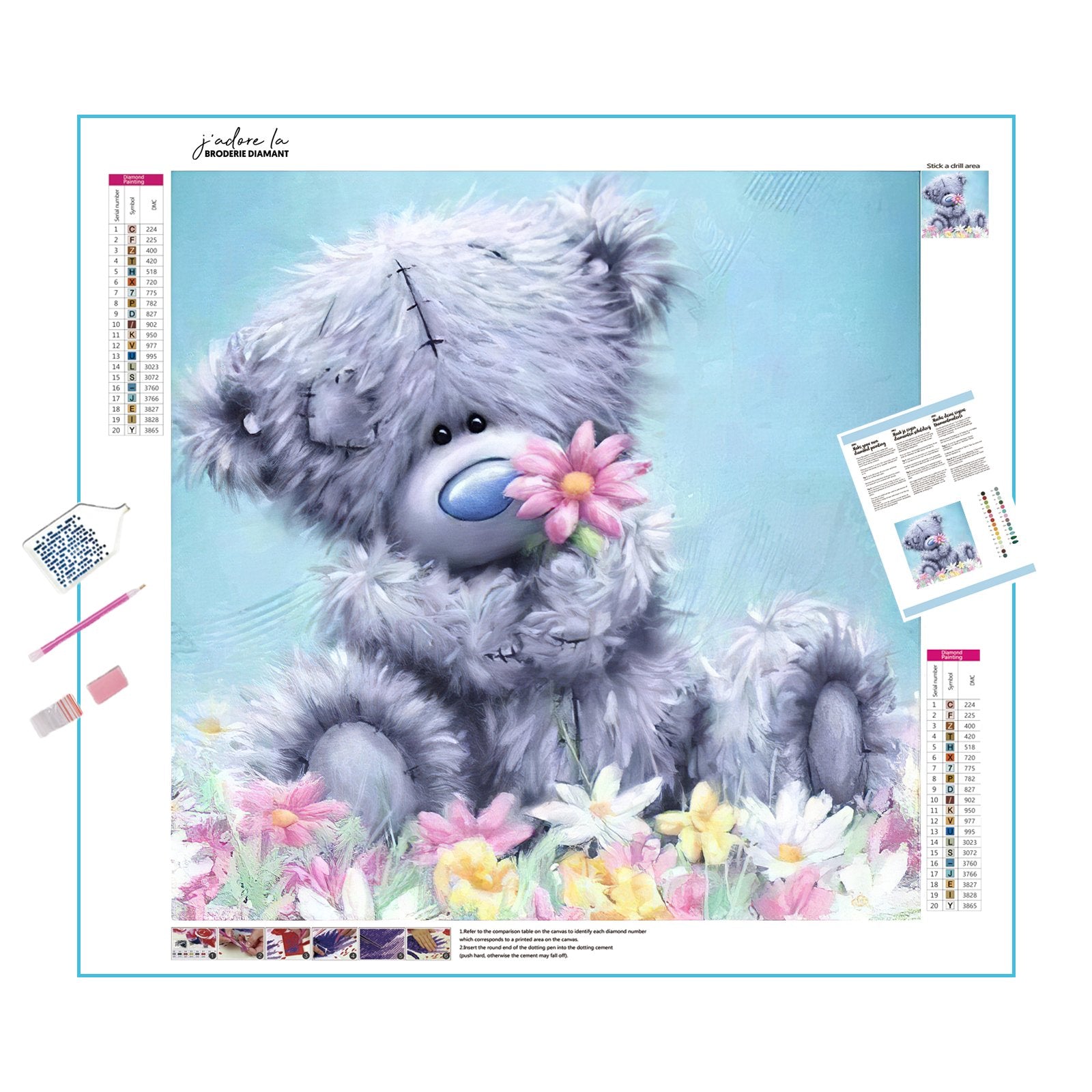 Bear with Flowers: Unlikely gardener with a soft heart Bear With Flowers - Diamondartlove