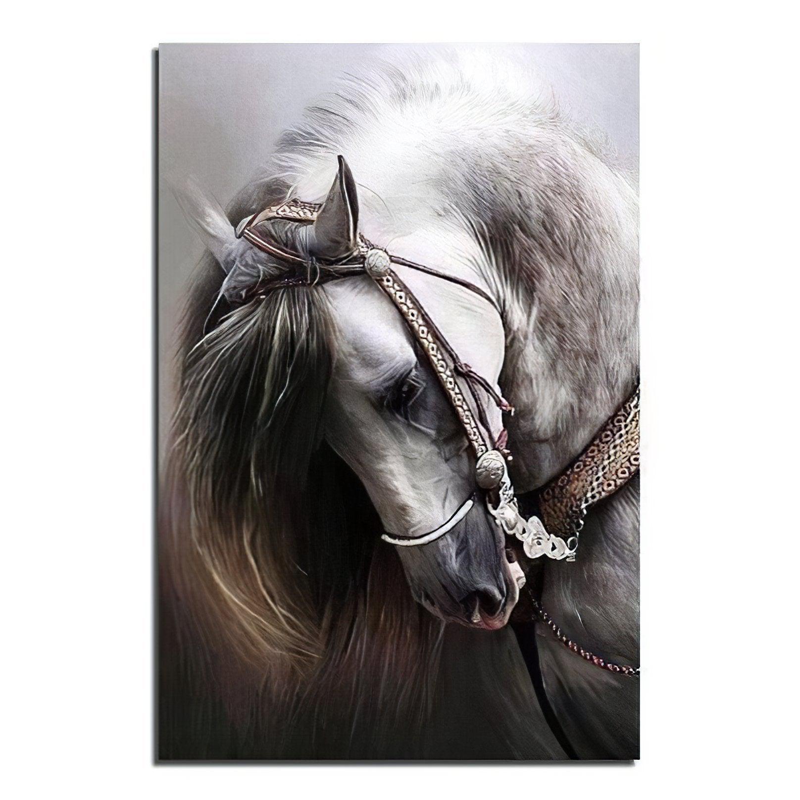 Admire the noble Horse with Badge in detailed art.Horse With Badge - Diamondartlove
