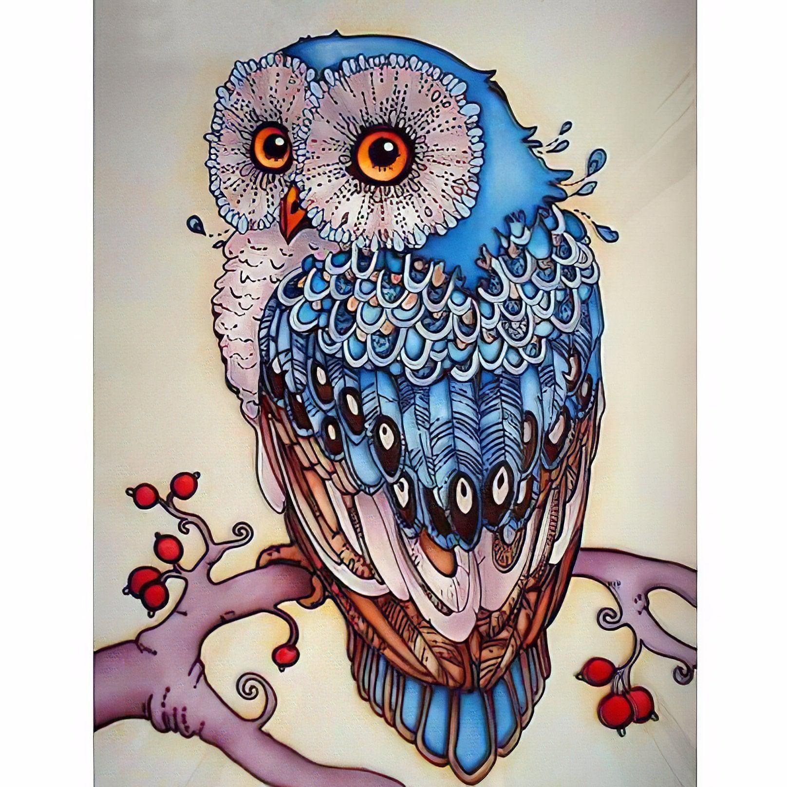 Owl On Mosaic Tree