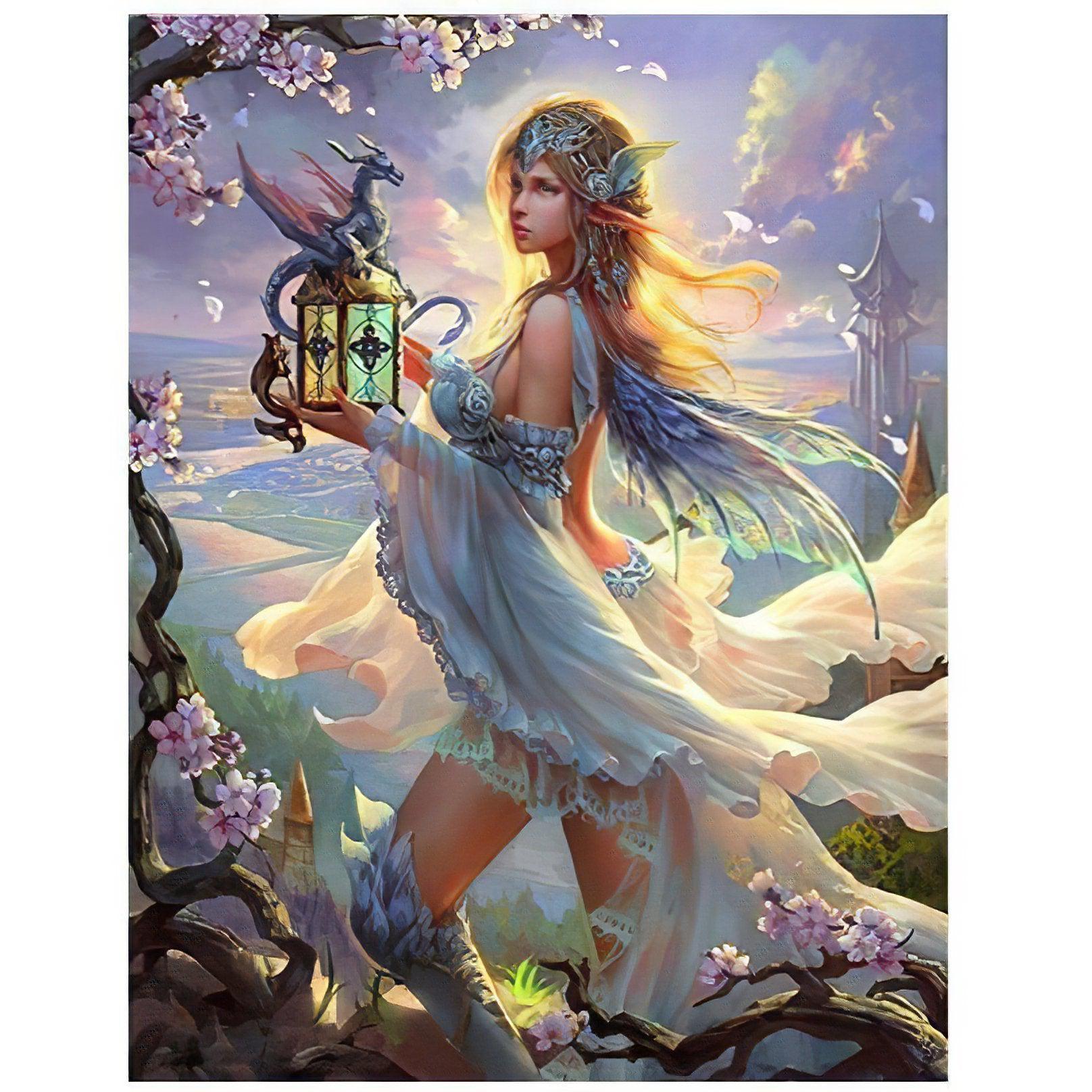 Journey through mystical lands with a fairy and her dragon.Fairy With Dragon - Diamondartlove