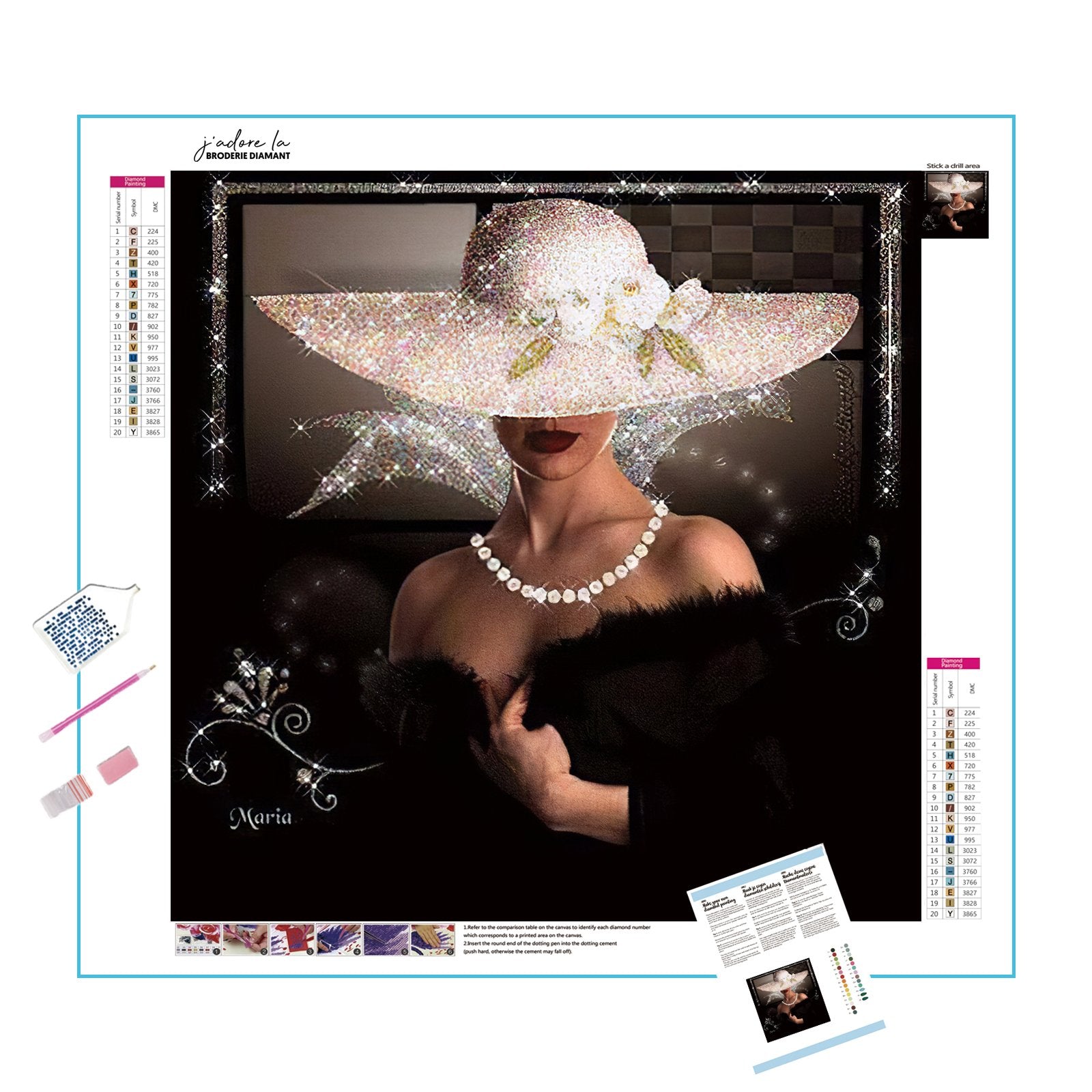 Embrace allure: Sexy Woman & Hat kit - chic and mysterious.A Sexy Woman With Her Hat - Diamondartlove