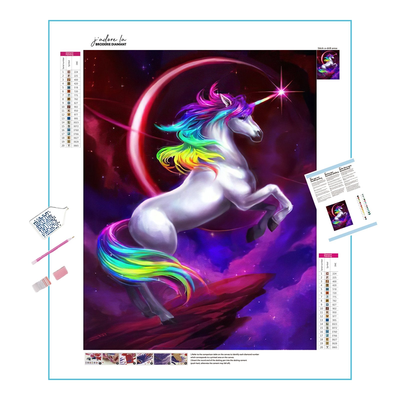 Unicorn With Colorful Rainbow