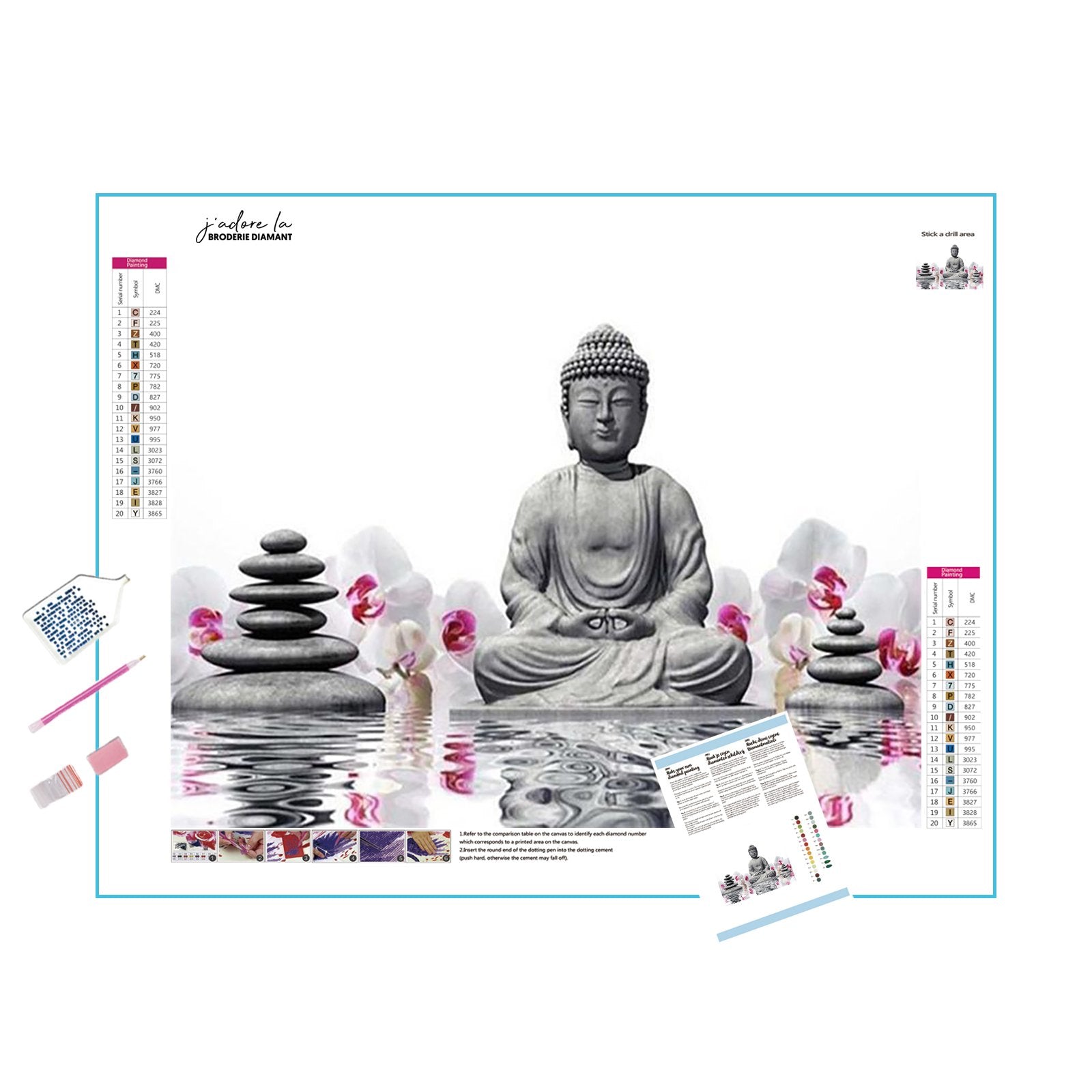 A Zen Buddha, epitomizing the essence of calm and mindfulness. Buddha Zen - Diamondartlove